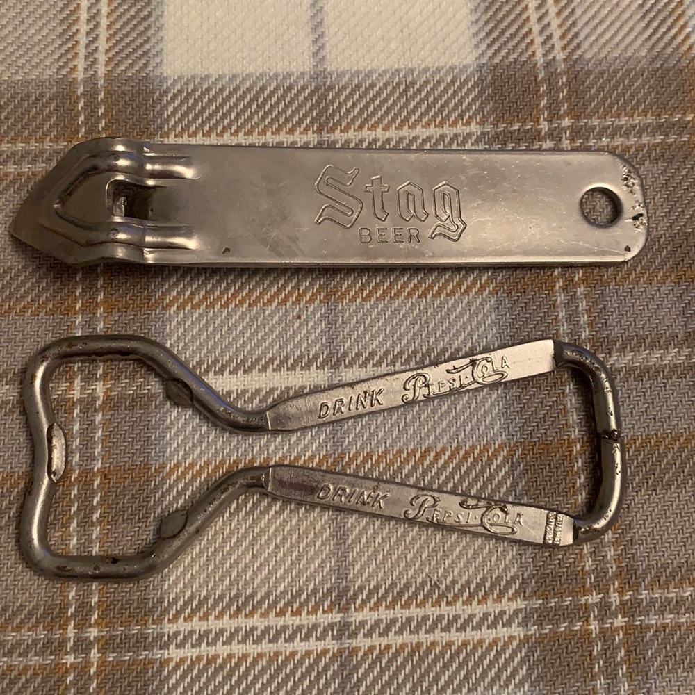 Vintage Bottle & Can Openers Stag Beer & Pepsi•Cola Set of 2